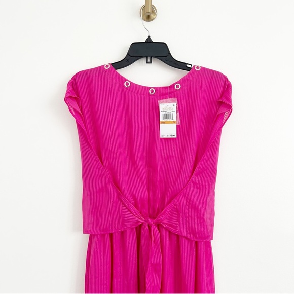 NEW Michael Michael Kors $175 Capsule Tie Front Ruffled High Low Satin Dress S - Picture 2 of 6